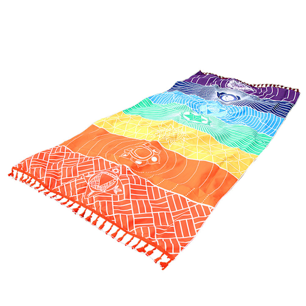 Regnbågsstrandhandduk Flerfärgad Turkisk badhandduk Färgglad Polyester Yogamatta
