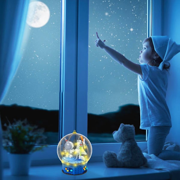 Rymdutforskning Shuttle Toys Aerospace Byggsats med Astronaut Minifigurer Musikbox Prydnad Gåvor för Pojkar Flickor