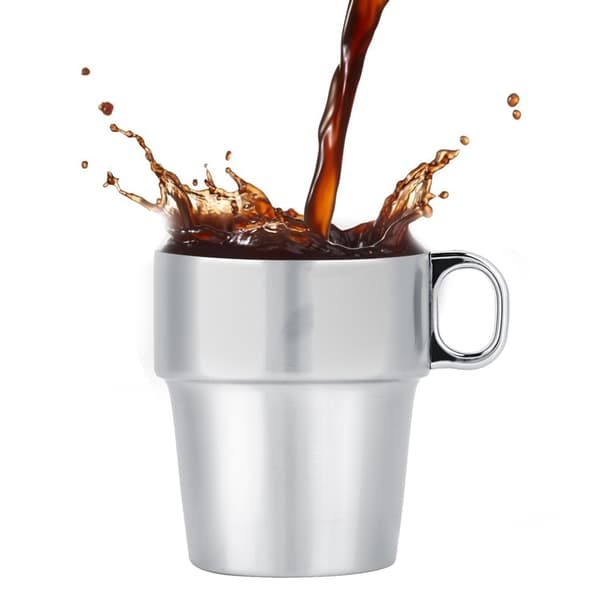 Muggar i rostfritt stål Vatten Öl Kaffe Drickskopp med grepphandtag