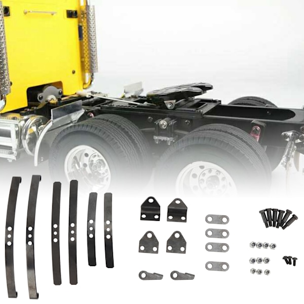 Etulehtijousitettu sarja terästä musta RC1:14 auto-osat sopivat Tamiya 1/14 kuorma-autoille