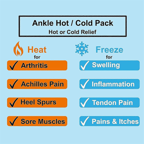 Justerbar Sport Fod Is-terapi Wrap med Varm/Kold Is Gel Pakke