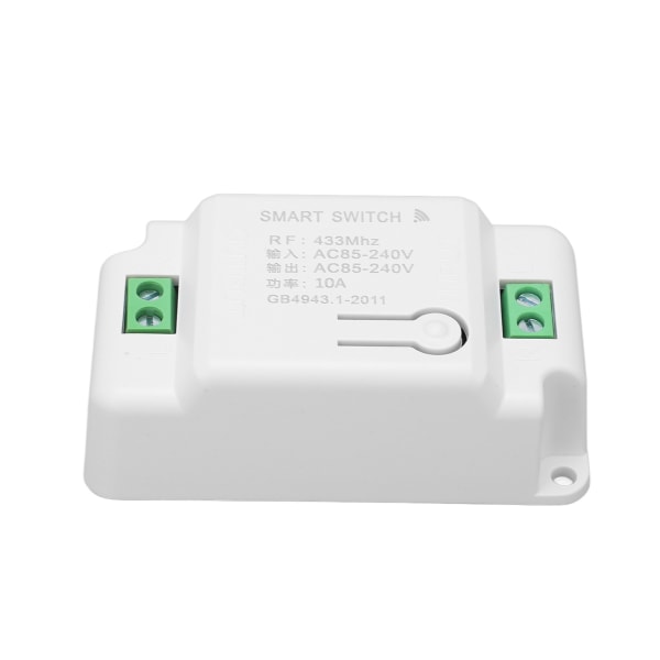 Smart dimmerbrytermodul RF-kontroll 10A AC85‑240V lysautomatiseringsmodul for husholdningsapparater