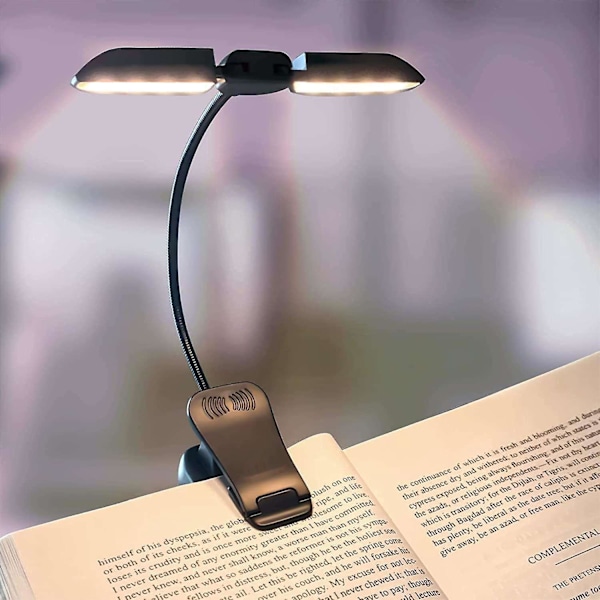 Genopladelig LED Boglampe - Letvægts, Øjenvenlig Læselampe til Sengetid - Ideel til Bogorme og Børn