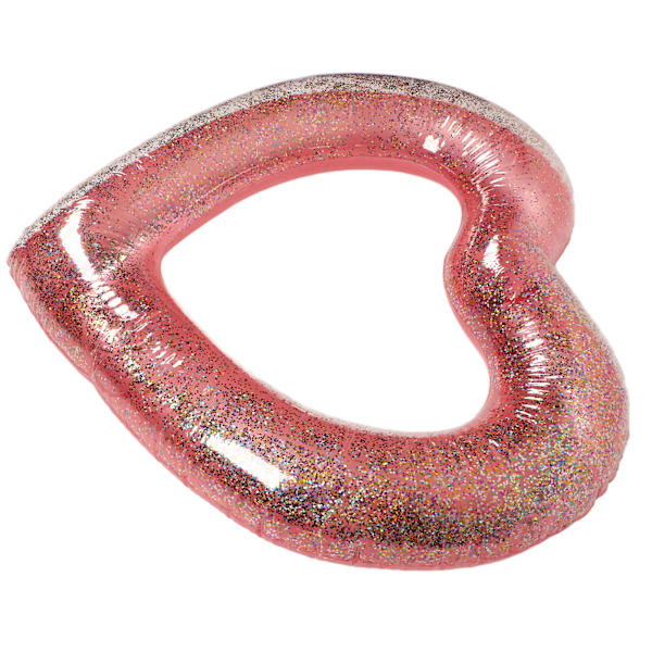 Rose Gold Paljetter Hjärtform Simring Glitter Uppblåsbar Hjärta Poolflottor för Barn Vuxna120cm/47,2in
