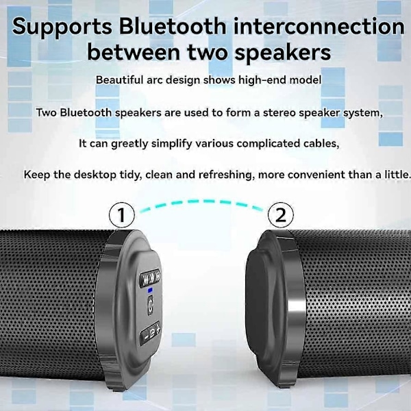 Trådløs Bluetooth Soundbar, Kraftfuld Stereo Surround Sound