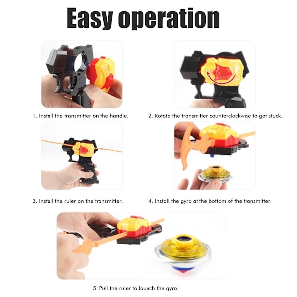 Alloy Burst Battling Gyroscope Roterande Gyroskop med Launcher Grip Starter Set Present Idé Leksaker för Pojkar Barn