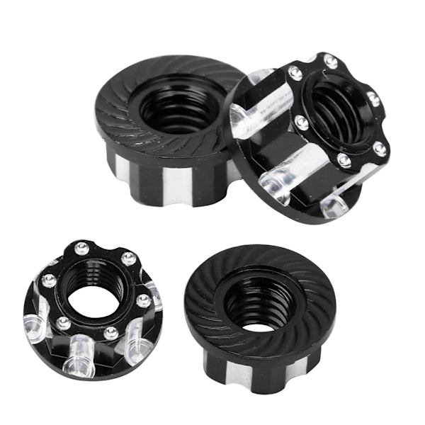 4 kpl M4 Carving kuusikulmamutterit alumiiniseos sopii HSP Sakura D3 D4 1/10 RC CarBlack