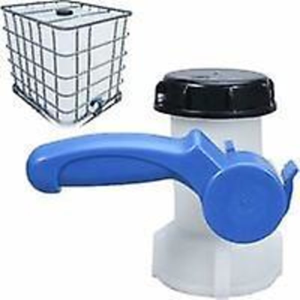 PP Fjärilsventil för DN40 IBC Tank 1000 Liter med 62mm Mutteradapter