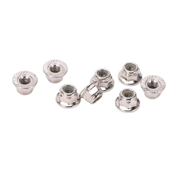 8st Metall M4 Hjul Låsmutter Fläns Nylon Låsmuttrar för Arrma Typhon 1/10 RC Biltillbehör Silver