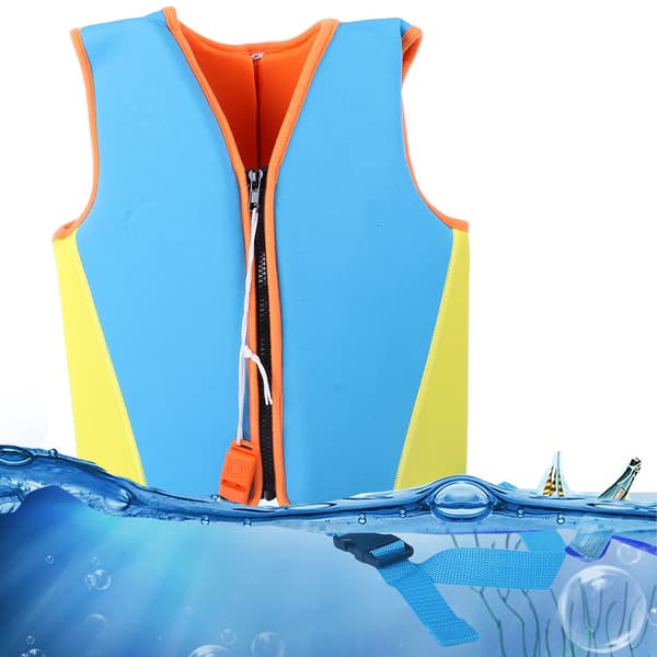 Manner Kids Simjackor Barn Simväst Neopren Simlärare Badkläder (Blå M)