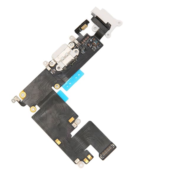 Telefonladeport Flexkabel med Hodetelefonport Mikrofonfunksjon for IPhone 6 Plus Hvit