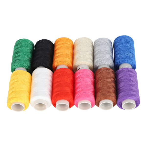 12 st sytråd set färgglada polyester broderiverktyg handgjorda DIY sticktillbehör