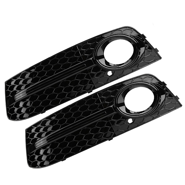 2 stk. til RS4 Style Blanke Sorte Frontkofanger Tåge Lygte Gitre til Audi A4 B8 2009-2012