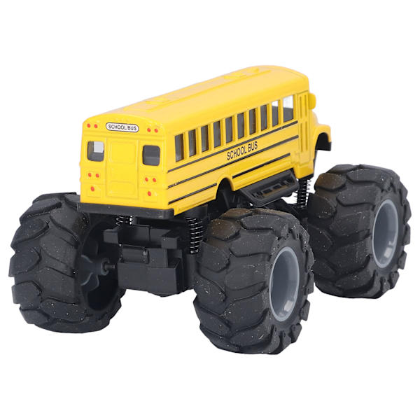 1:43 Skala Bus Bil Model Legering Store Hjul Høj Simulation Pull Back Skolebus Legetøj Gul