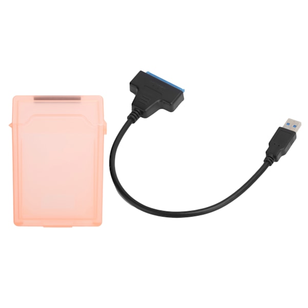 Harddiskadapterkabel 2,5 tommer SATA USB3.0 HDD/SSD konverterkabel med beskyttelsesboks rød