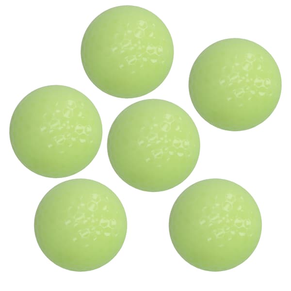 6 stk/sett Lysende Golfball Dobbellag Natt Fluorescerende Golfballer for Golftrening
