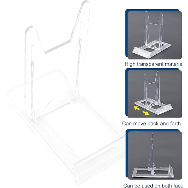 Justerbar Transparent Akryl Display Stativ - Ideel til Menuer, Reklamer, Tallerkener og Fotos (8 Styk)