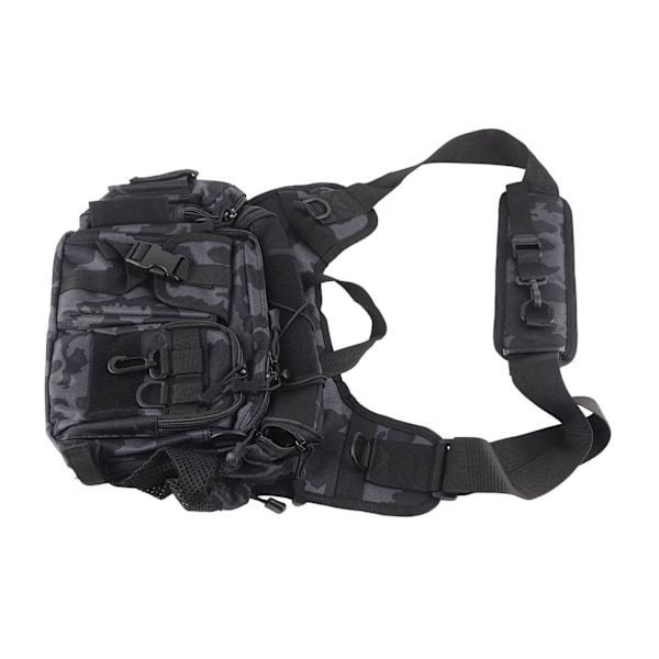 Sling fisketaske fiskegrej opbevaring pakke med stang holder fiskeri talje taske crossbody slynge taske til udendørs fiskeri vandreture camping