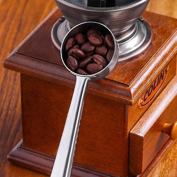 Kaffeske med poseklemme - 7 tommer, rustfrit stål