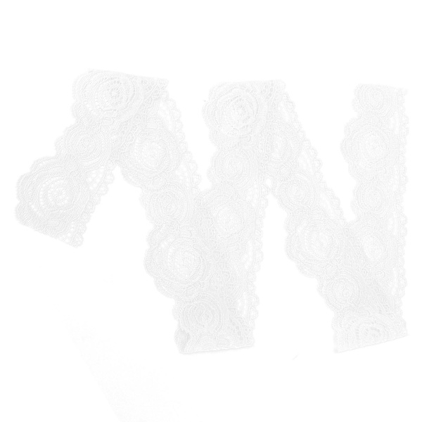 Vit spets 5 cm/1,9 tum bred 10 yards bandkant blommönster spets för pannband hantverk presentförpackning