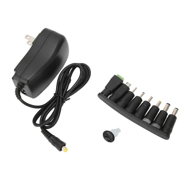 Multifunktionel 30W Universal Strømadapter med USB-port Spændingsjusterbar Strømadapter 100‑240V US-stik