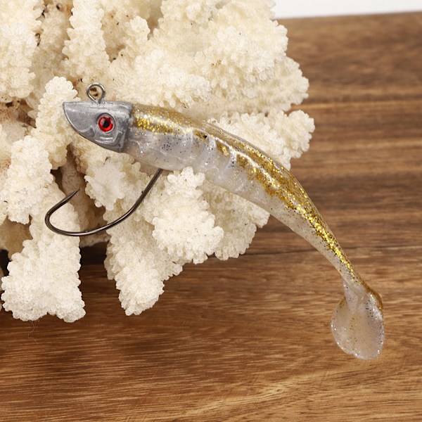 2 st PVC Jighead krok vinter isfiske bete artificiell mjuk simulering bete verktyg tillbehör 2#