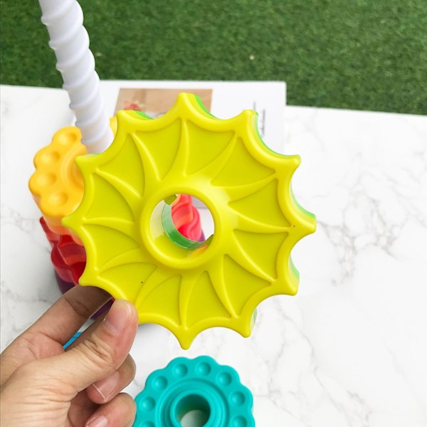 Baby Infant Toy Rainbow Revolving Tower Baby Stacking Toy Rainbow Tower Stacking Games Stacking Blocks