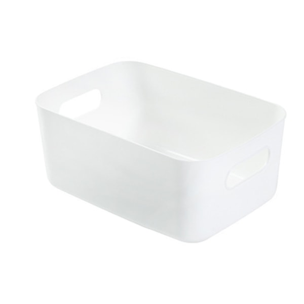 Skrivebordsoppbevaringskurv PP Kosmetisk oppbevaringsboks Desktops Diverse Organizer med håndtak for husholdningMedium White