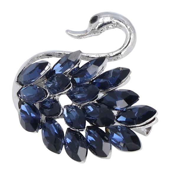 Svaneformet broche i premiumlegering - unikt design, udsøgt, meget holdbar, iøjnefaldende blå broche til fest, dating og bryllup