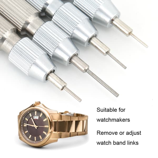 4 stk. rustfrit stål 0.7 0.8 0.9 1.0 Ur Punch Urrem Link Pin Remover Værktøj
