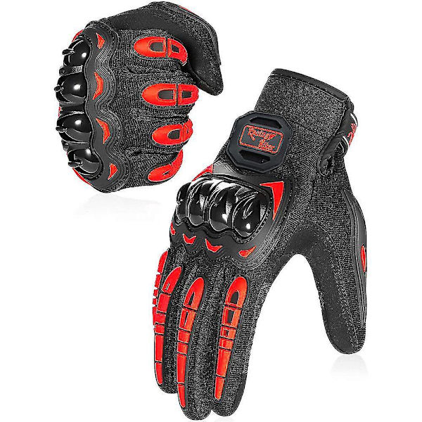 Andningsbara pekskärmsmotorcykelhandskar 2XL röda