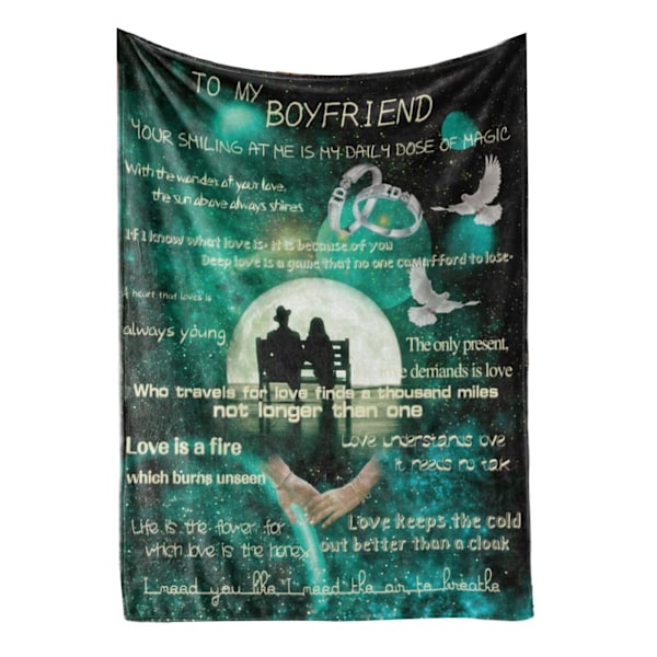 Tryckfilt Hudvänlig Andningsbar Maskintvättbar Polyester Sovblanket för Soffa Säng 150x200cm / 59.1x78.7in