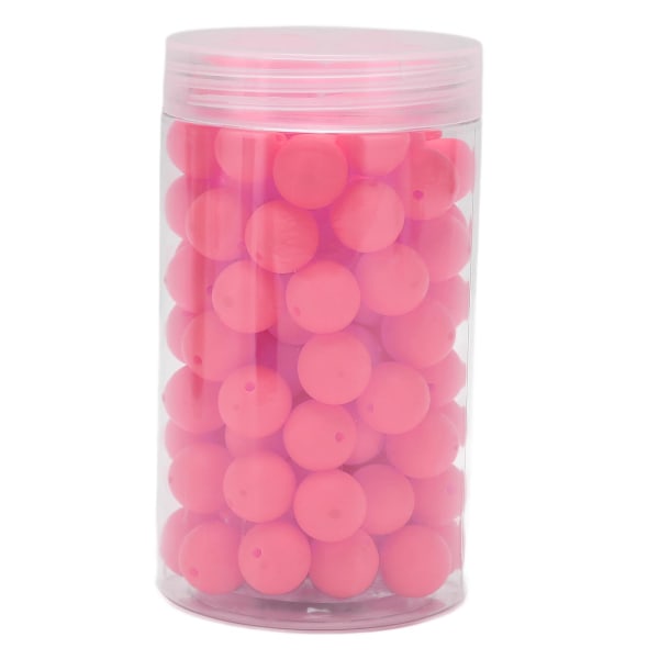 105 stk 15 mm silikonperler Bulk runde silikonperler Løse perler til armbånd Halskjede nøkkelring Making Baby Pink