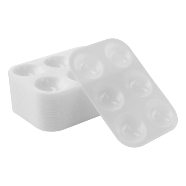 24-pack Plastfärgspaletter 6 Brunnar Rektangulär Akvarellpalett