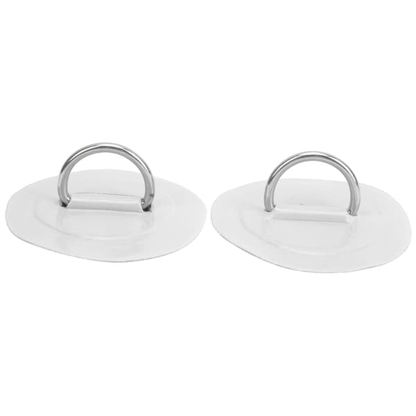2 stk. oppblåsbar båt kajakk D-ring pute patch PVC marine rustfritt stål fast spenne (hvit)