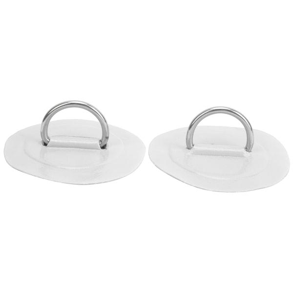 2 stk. oppustelig båd kajak D-ring pude patch PVC marine rustfrit stål fast spænde (hvid)