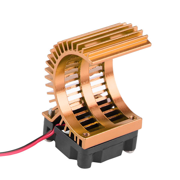 Kylfläns med kylfläkt för 1/10 skala elektrisk RC-bil 540 / 550 motor (guld)