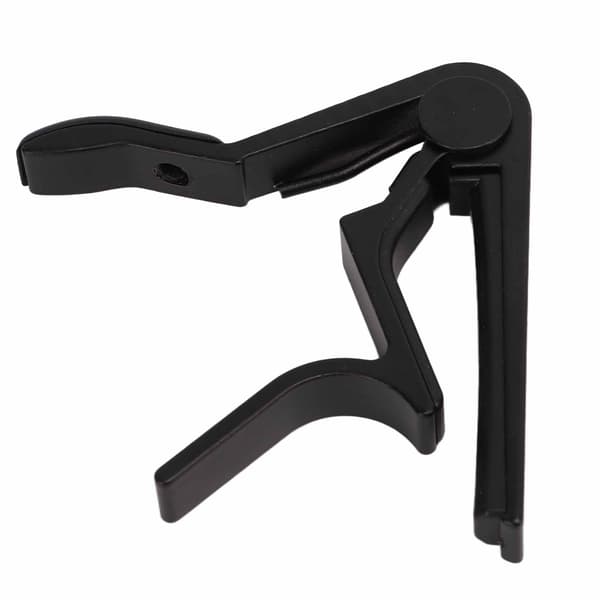 Capo Quick Release Strengklemme Tilbehørssæt med 5 stk. Guitar Plektre til Bas Banjo Sort