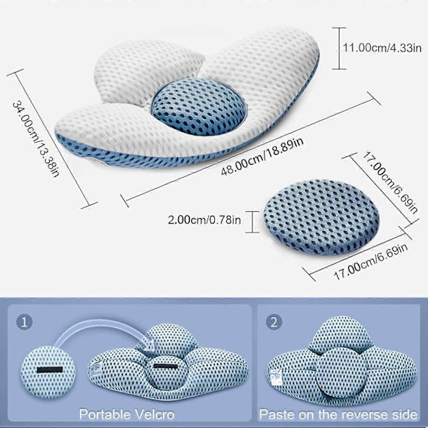 Ortopedinen lannerangan tyyny nukkumiseen, selkätyyny, 3D-verkko, lannetuki lonkkakipuun tai jalkaan nukkumisen aikana