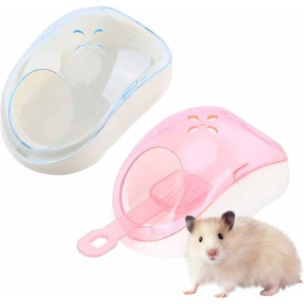 Toalettsand Hamster Baderom, 2 stk Plast Gnager Sand Toalett Sauna Baderom med Spade for Små Dyr Marsvin Ilder