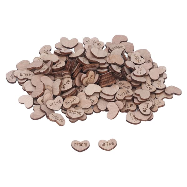 400 stk. hjertekonfetti gravering DIY-laging tetthetsplate flat bakside design 2x1,5 cm brudedusjkonfetti