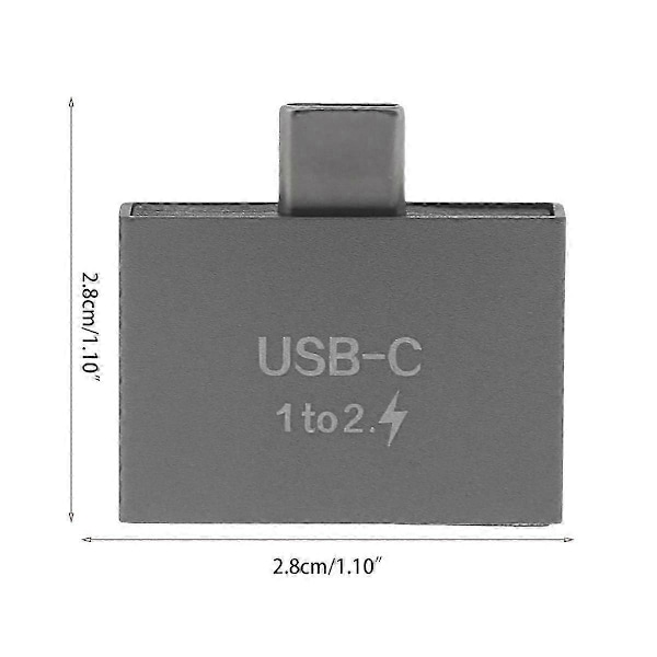 USB C Hane Till Dubbel USB C Hona Splitter Konverter Adapter Förlängningskontakt kompatibel med USB C Laddare PC
