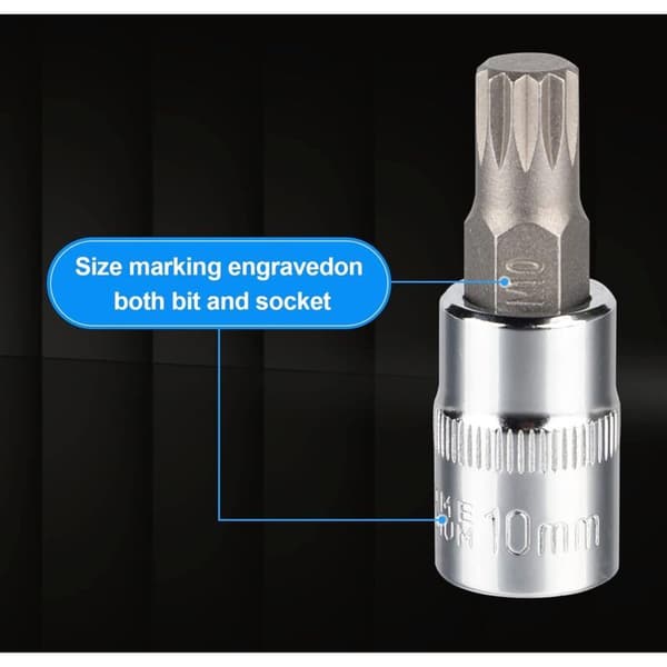 – 1/2\", 1/4\", 3/8\" Han Torx Topnøglesæt – 12-punkts Bits M4 til M18 – Krom Vanadium Stål – Opbevaringskasse Inkluderet