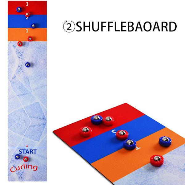 3 i 1 bord curlingspel Bowling Shuffleboard set Familjespel för hemmafest Present för barn och vuxna