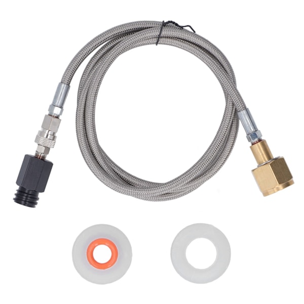 Soda Refill Adapter CO2 Cylinder Cartridge Fill Tank Connector med 60in Slange CGA320 Rustfrit Stålslange