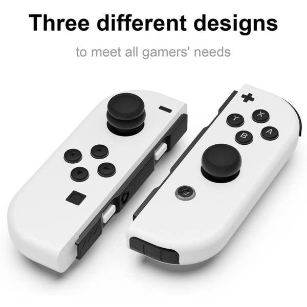 3 par (6 stykker) - Svart, Skin Thumb Grip Set, CQC og FPS, Joystick Cap, Analog Stick Cap for Nintendo Switch Joy-Con Controller og Switch OLED