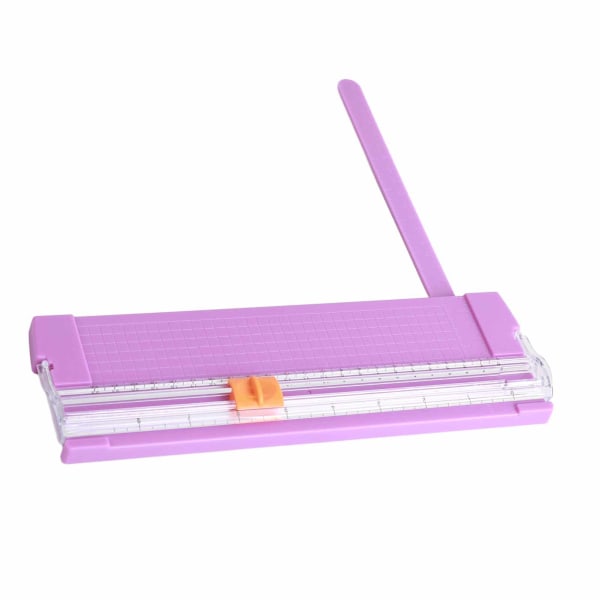 Papirkutter Liten Minifolding Klarskala Grader Gratis karbonstålskjæring Scrapbook Papir Trimmer Lilla