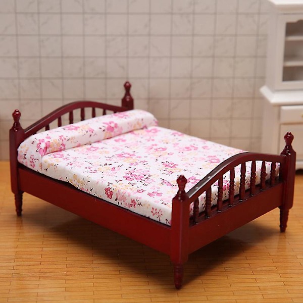 Miniatyyri Puinen Nukkekodin Kalusteet 1/12 Mittakaava Makuuhuoneen Yöpöytä Värikäs