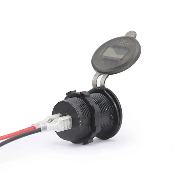 Motorsykkel USB-lader med spenningsdisplay for