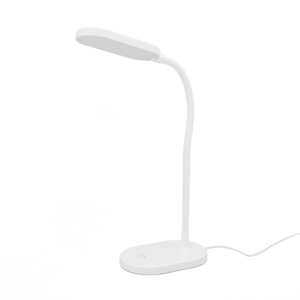 LED-skrivebordslampe ABS 5V 2.8W 5000K 12 LED-perler Justerbar hals USB Hvidt lys Berøringskontrol Bordlampe til soveværelse